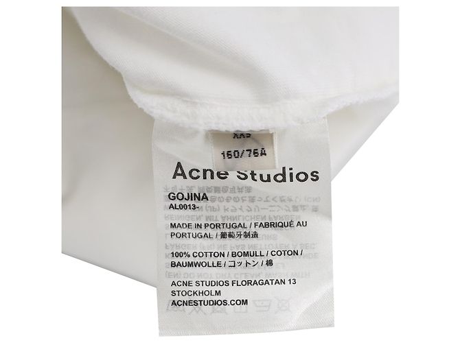 Camiseta con cuello y logo de Acne Studios en algodón blanco - vista 4