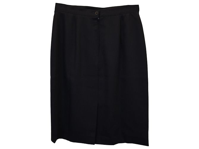 Falda lápiz Giorgio Armani Le Collezioni de lana negra Negro - vista 2