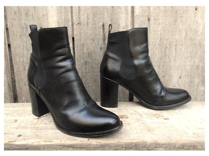 Botas Sartore de piel negras 38,5 FR Negro - vista 2
