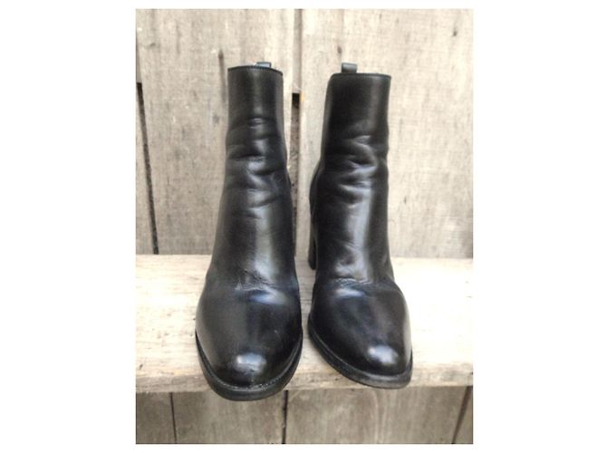 Botas Sartore de piel negras 38,5 FR Negro - vista 3