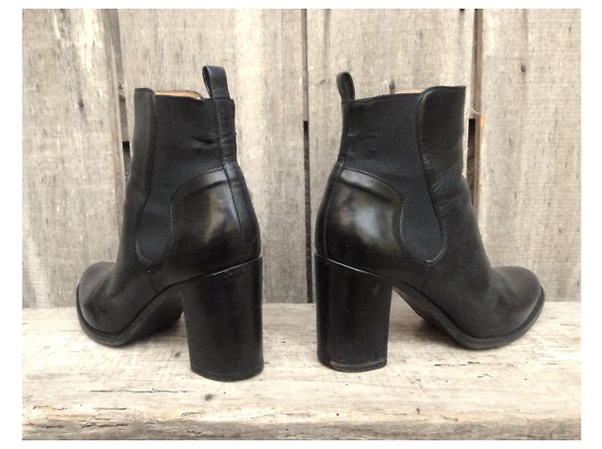 Botas Sartore de piel negras 38,5 FR Negro - vista 5