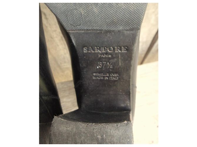 Botas Sartore de piel negras 38,5 FR Negro - vista 7