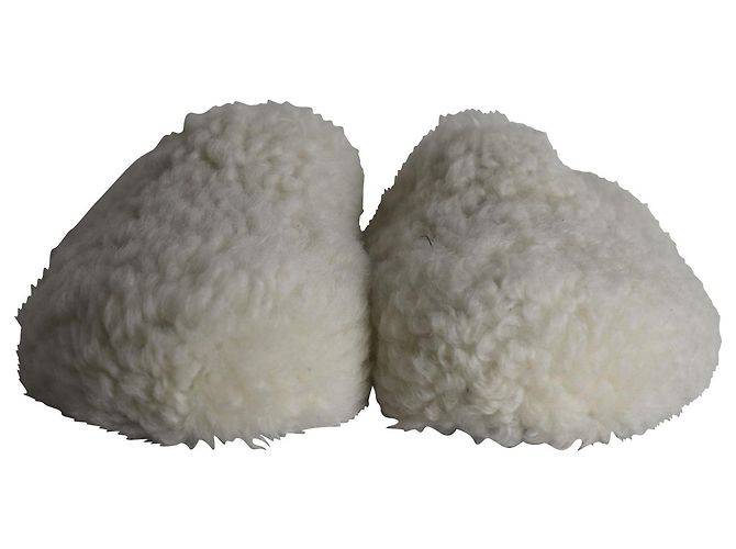 Sabot Marni in shearling con punta tonda in lana bianca Bianco - vista 2