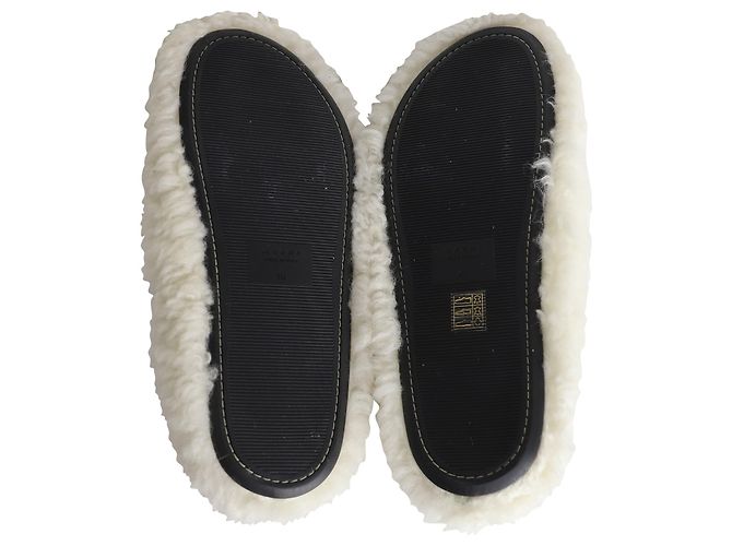 Sabot Marni in shearling con punta tonda in lana bianca Bianco - vista 5
