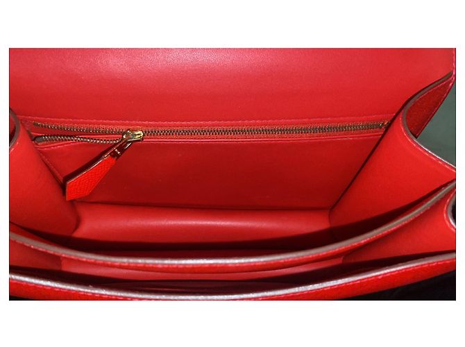 Borsa a mano Hermès Constance in pelle rossa Rosso - vista 3