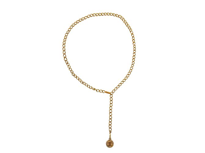 Timeless Chanel Medaillon CC vergoldeter Kettengürtel Vintage 1982 Golden - Ansicht 3