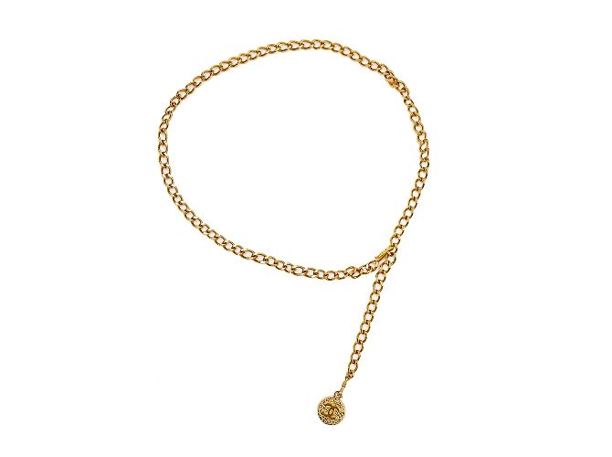 Timeless Chanel Medaillon CC vergoldeter Kettengürtel Vintage 1982 Golden - Ansicht 4