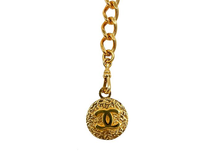 Timeless Chanel Medaillon CC vergoldeter Kettengürtel Vintage 1982 Golden - Ansicht 5