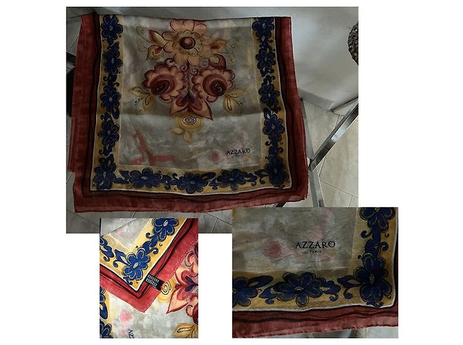 Azzaro Seidenschal mehrfarbig mit Blumenmuster Mehrfarben - Ansicht 3