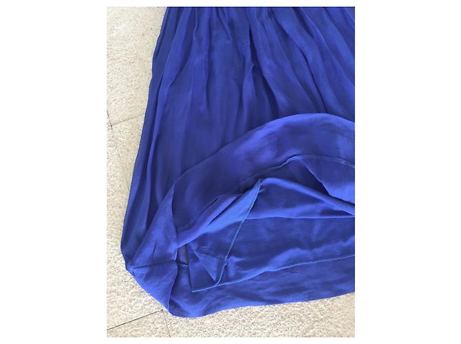 Autre Marque blaues trägerloses Chiffonkleid Größe One oder S-M  (36 BEIM 40) - Ansicht 5