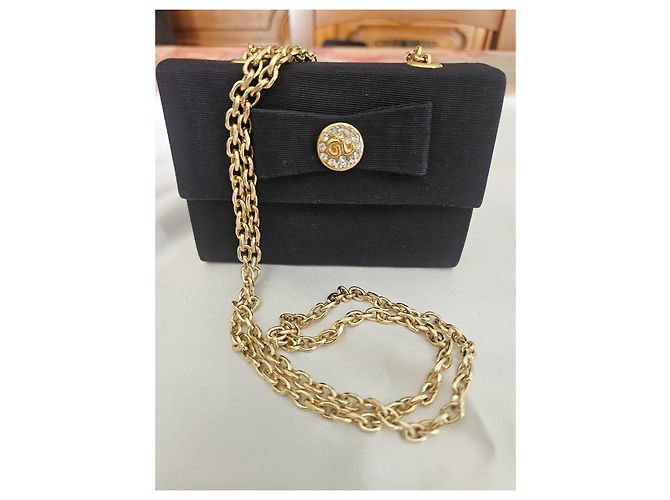 Borsa a tracolla piccola Guy Laroche in tessuto moiré blu navy - vista 5