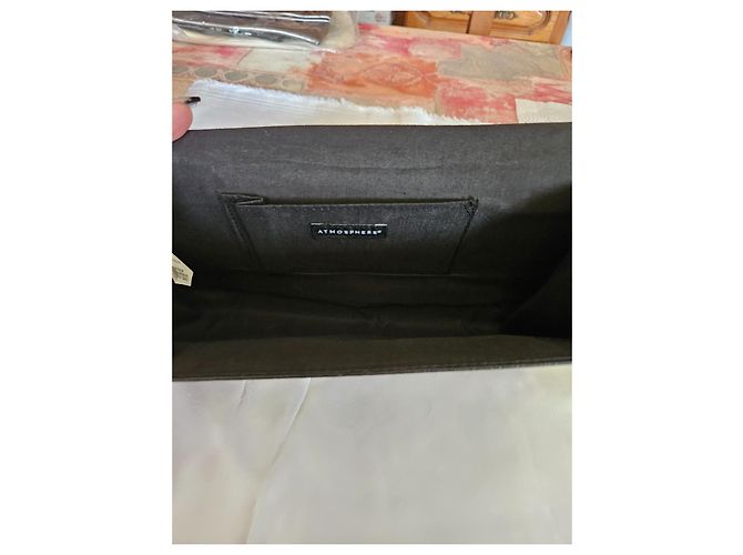 Autre Marque Pochette Atmosphere in pelle nera Nero - vista 4