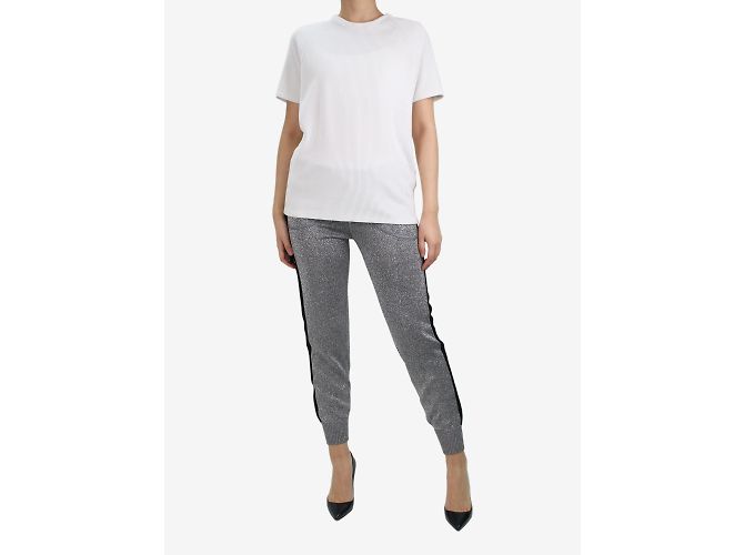 Bella Freud Silver glitter drawstring sweatpants - size S Silvery - view 2