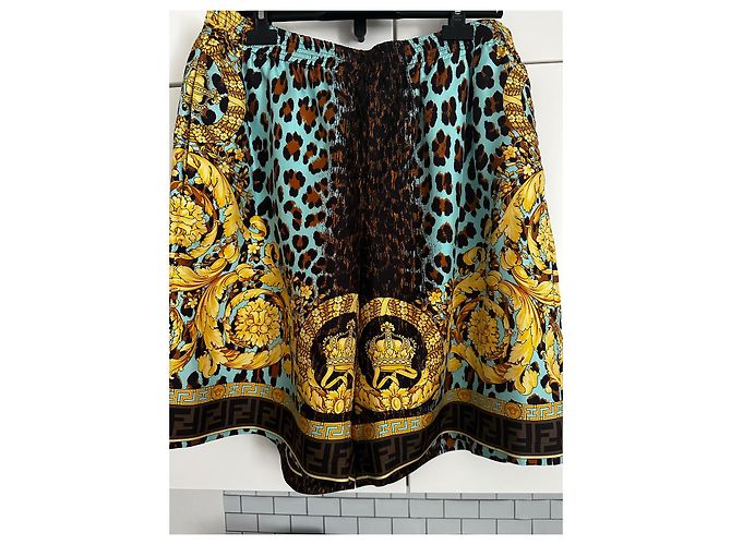 Versace Pantaloncini in seta Fendace - vista 6