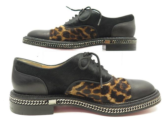 SCARPE CHRISTIAN LOUBOUTIN RICHELIEU LATCHO UNCHARGED 38 Pelle di puledro - vista 2