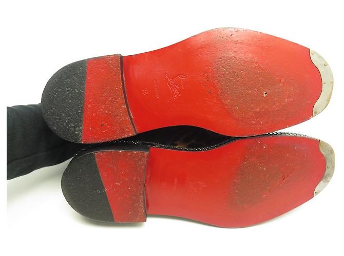 SCARPE CHRISTIAN LOUBOUTIN RICHELIEU LATCHO UNCHARGED 38 Pelle di puledro - vista 3