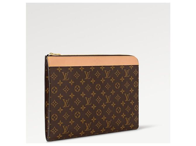 Louis Vuitton Monogramma LV Pochette Jour Marrone - vista 3