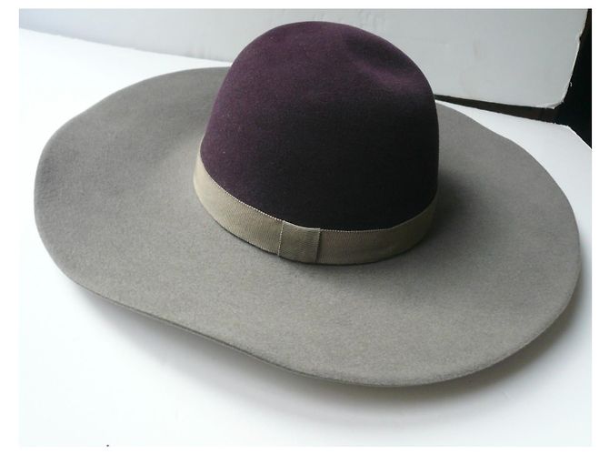 CHANEL Cappello in feltro di lana a tesa larga Nuovo stato TL Multicolore - vista 3