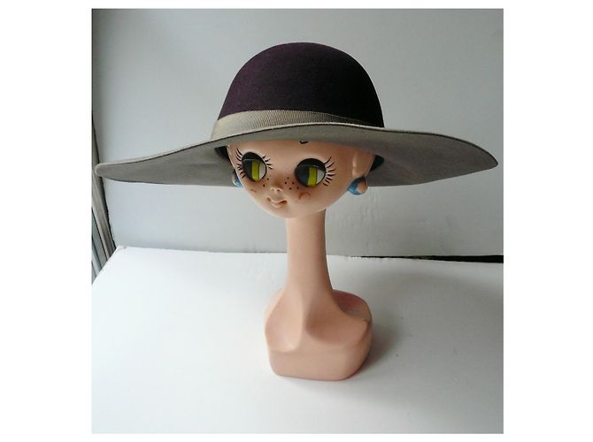 CHANEL Cappello in feltro di lana a tesa larga Nuovo stato TL Multicolore - vista 6