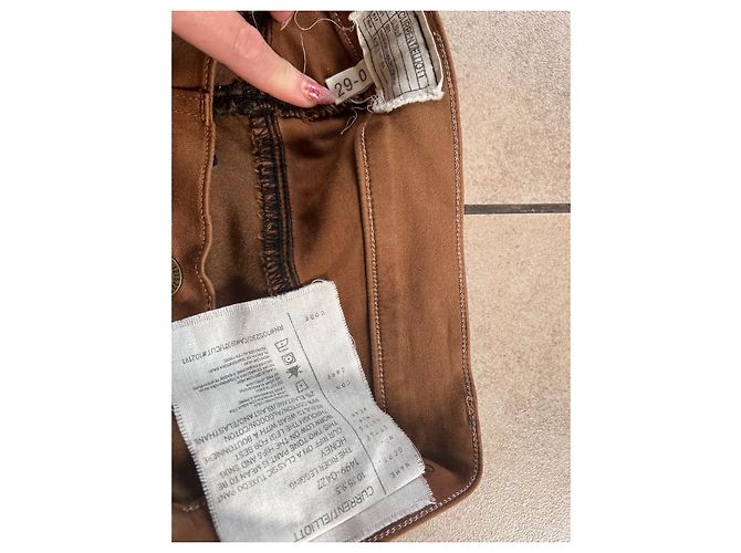 Jeans Current Elliott The Rider Leggings Marrón Miel Castaño - vista 2