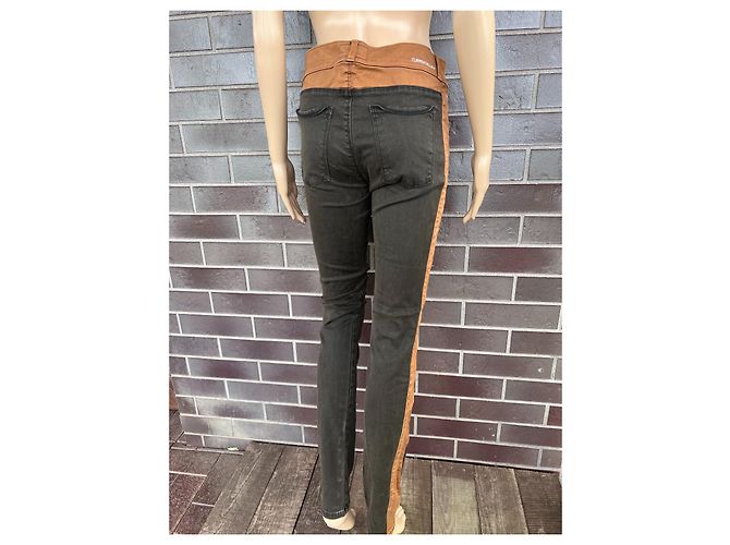 Jeans Current Elliott The Rider Leggings Marrón Miel Castaño - vista 4