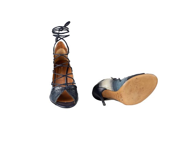 Autre Marque Talons à lacets en python Malone Souliers Bleu - vue 10