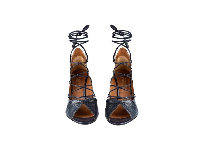 Autre Marque Talons à lacets en python Malone Souliers Bleu - vue 2