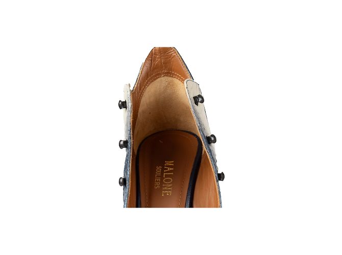 Autre Marque Talons à lacets en python Malone Souliers Bleu - vue 4