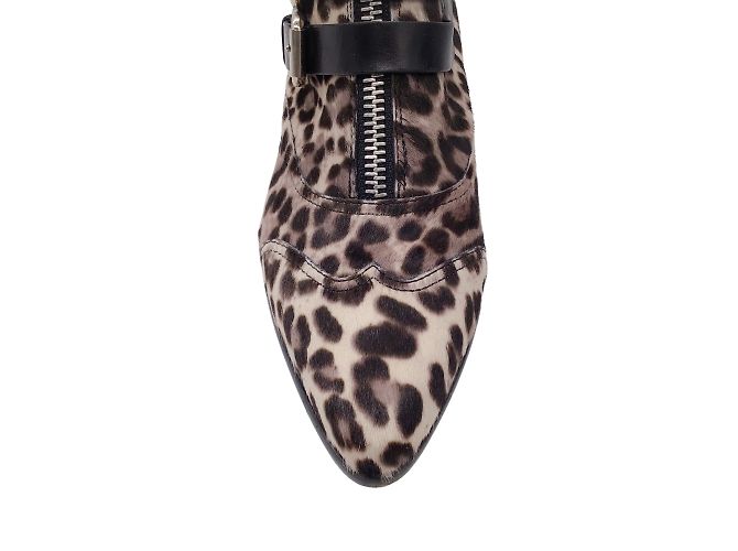 Tabitha Simmons Grey / Black Multi Leopard Printed Calf Hair Ankle Boots - view 5