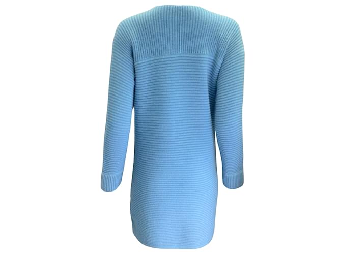 Iris von Arnim Maglione cardigan aperto in maglia a coste di cashmere blu di Iris Von Armin - vista 3