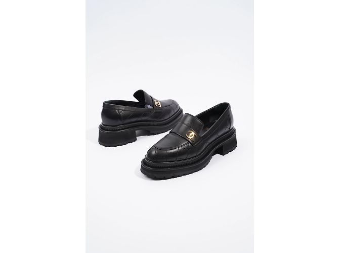 Mocassini Chanel in pelle nera EU 38 / UK 5 Nero - vista 10