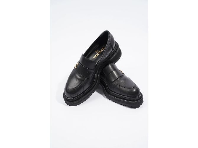 Mocassini Chanel in pelle nera EU 38 / UK 5 Nero - vista 11