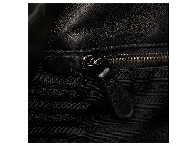 Borsa tote in tessuto Gaufre nera Prada Nero - vista 8