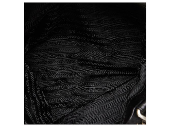 Borsa a tracolla a catena in tessuto nero Prada - vista 6