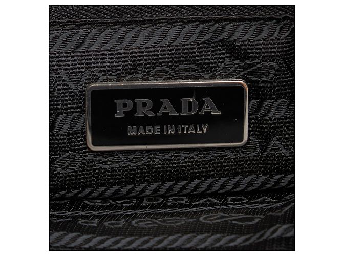 Borsa a tracolla a catena in tessuto nero Prada - vista 8
