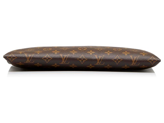Louis Vuitton Monogram Marrone Macassar Discovery Pochette GM Nero - vista 4