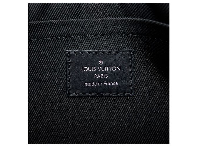 Louis Vuitton Monogram Marrone Macassar Discovery Pochette GM Nero - vista 6