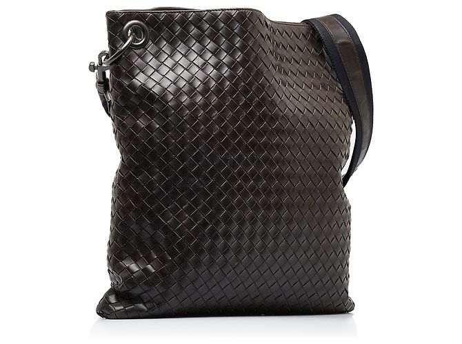 Bottega Veneta Borsa a Tracolla Marrone Intrecciato Marrone scuro - vista 2