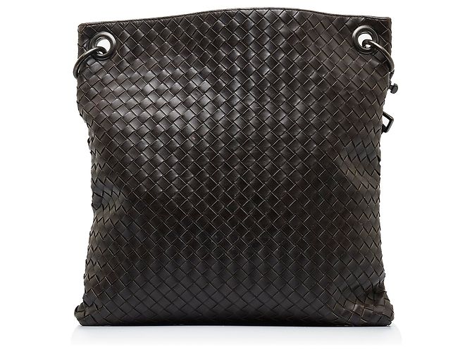Bottega Veneta Borsa a Tracolla Marrone Intrecciato Marrone scuro - vista 3