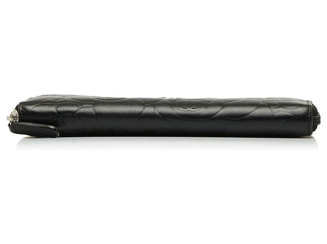Portafoglio con cerniera Chanel Camelia nera Nero - vista 4
