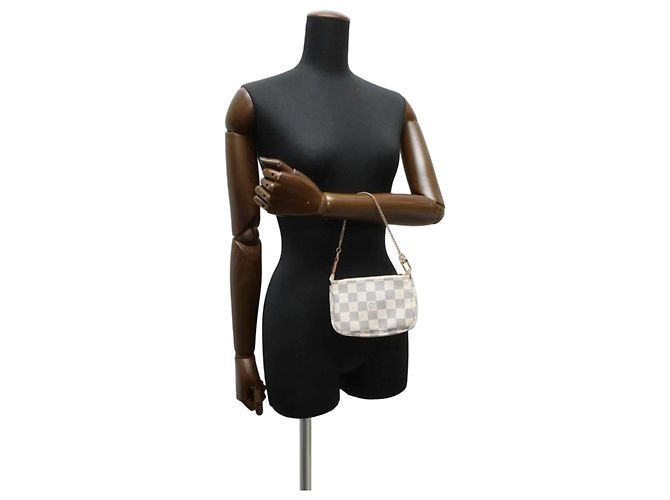 Accessori per mini pochette Louis Vuitton Damier Azur bianco - vista 9