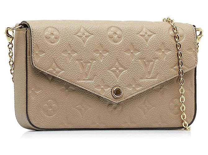 Pochette Felicie con monogramma marrone Louis Vuitton Cachi - vista 2