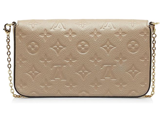 Pochette Felicie con monogramma marrone Louis Vuitton Cachi - vista 3