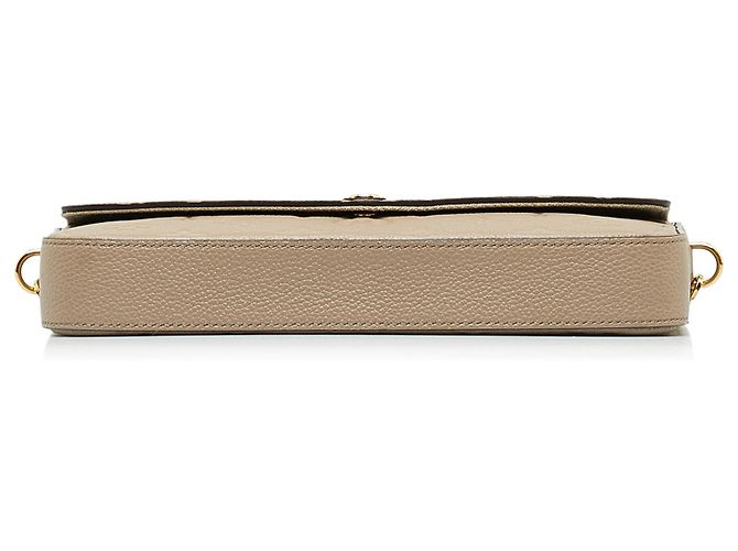 Pochette Felicie con monogramma marrone Louis Vuitton Cachi - vista 4