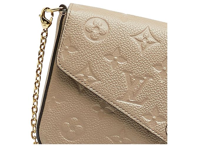 Pochette Felicie con monogramma marrone Louis Vuitton Cachi - vista 7