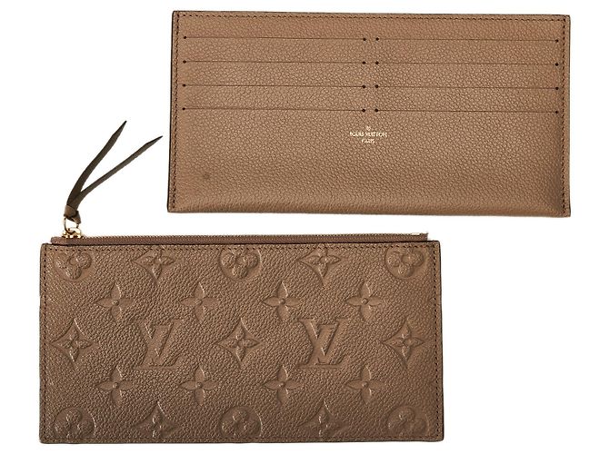 Pochette Felicie con monogramma marrone Louis Vuitton Cachi - vista 9