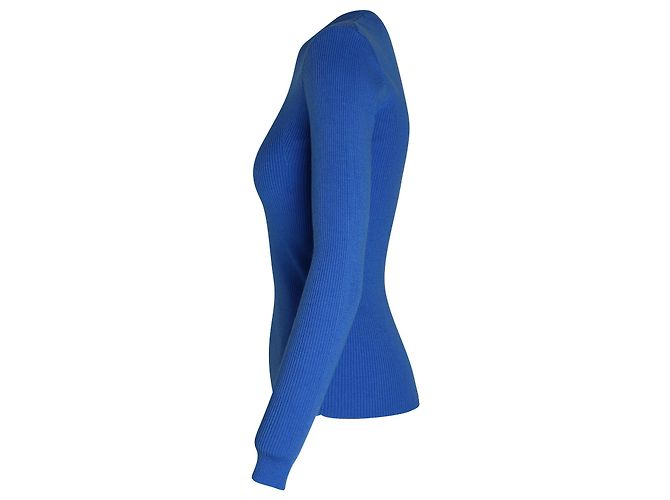 Pull en maille Sandro Paris en acrylique bleu - vue 2