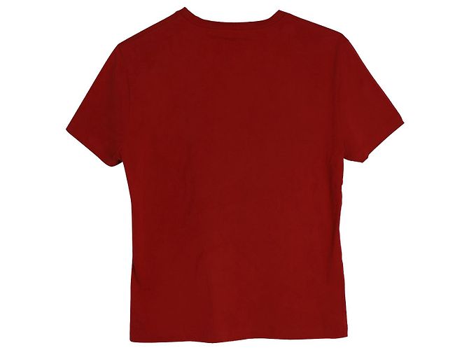 Alexander McQueen Camiseta con estampado de calavera y cuerda en algodón rojo - vista 2