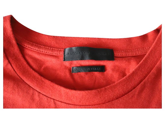 Alexander McQueen Camiseta con estampado de calavera y cuerda en algodón rojo - vista 4