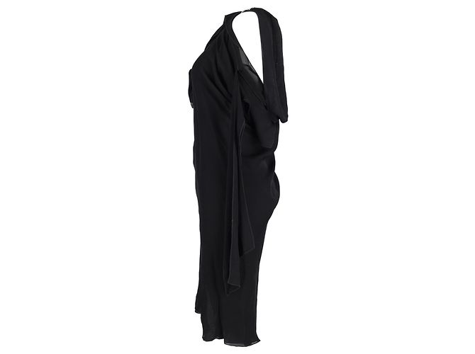 Vestido Assimétrico Roland Mouret em Seda Preta Preto - vista 2